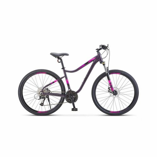 Велосипед Stels Miss 7700 MD 27.5 V010 (2024) 17 темный/пурпурный (требует финальной сборки) горный велосипед stels navigator 640 d v010 2023 17 серо зеленый 156 170 см