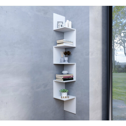 Стеллаж Перегородка для хранения в стиле Лофт модель Рори белый (ШхВхГ) 30х190х30см