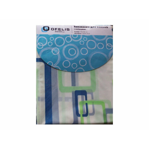 Занавеска для ванной ofelis квадраты 180х180 см peva прозрачная 896₽