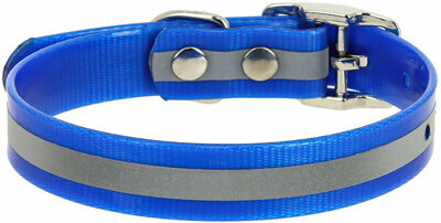 Ошейник для собак Каскад со светоотражающей полосой, цвет: синий - фото №1