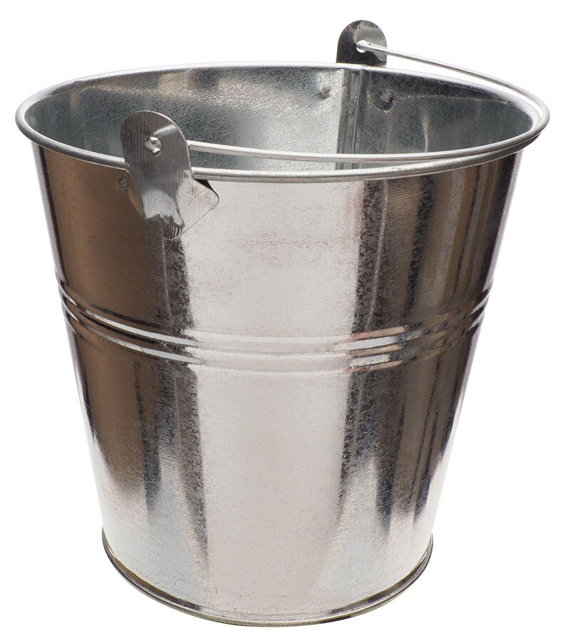 фото Ведерко декоративное оцинкованное с 1 ручкой / Кашпо декоративное (160 х 110 х 150 мм)