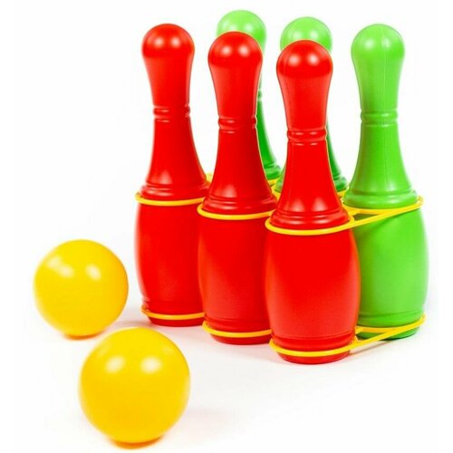 активные игры полесье кегли 9 шт Кегли и шарики пластиковые, детский набор для боулинга, игра для дома и улицы