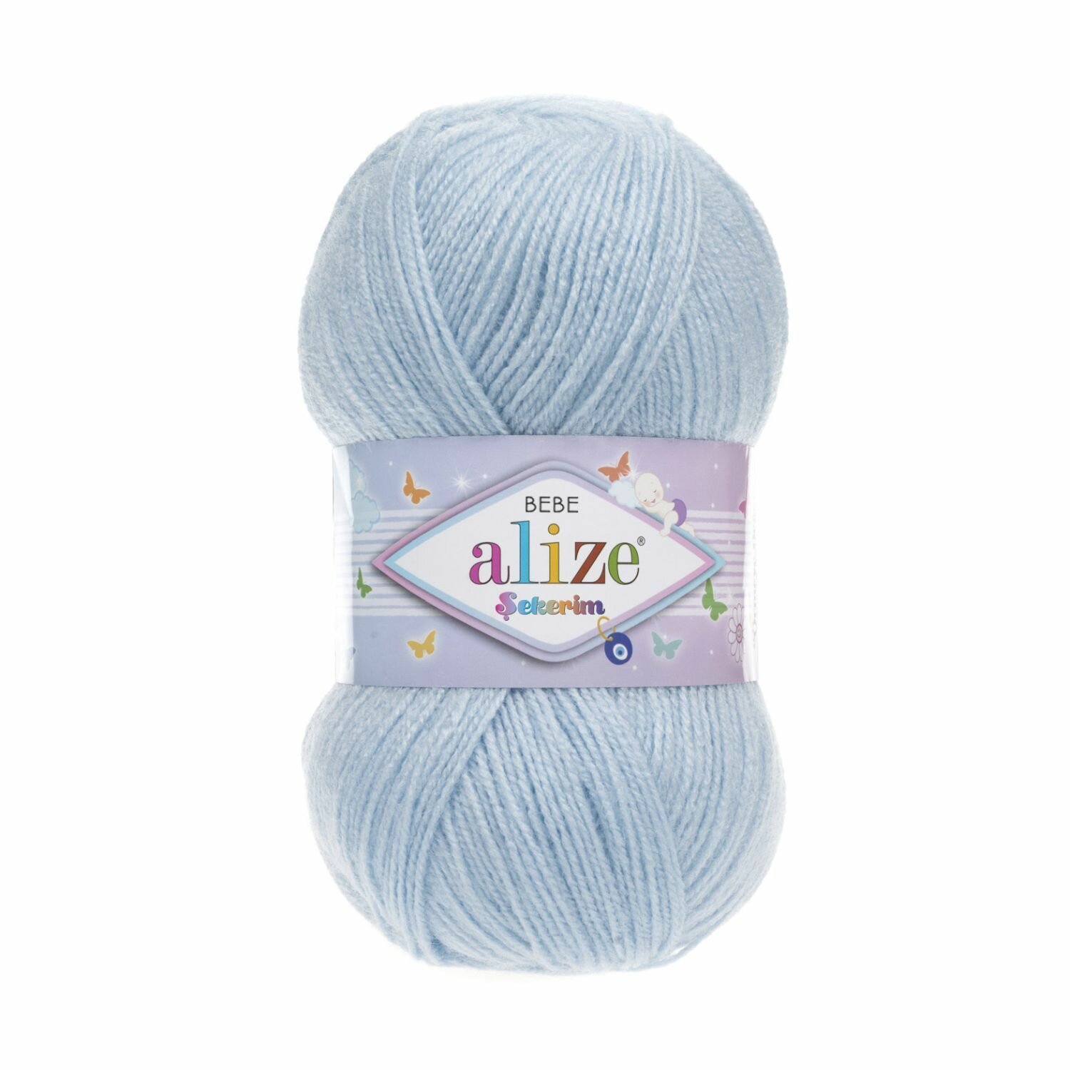 Пряжа ALIZE SEKERIM BEBE, бл.голубой - 183, 100% акрил, 5 мотков, 100 г., 320 м.