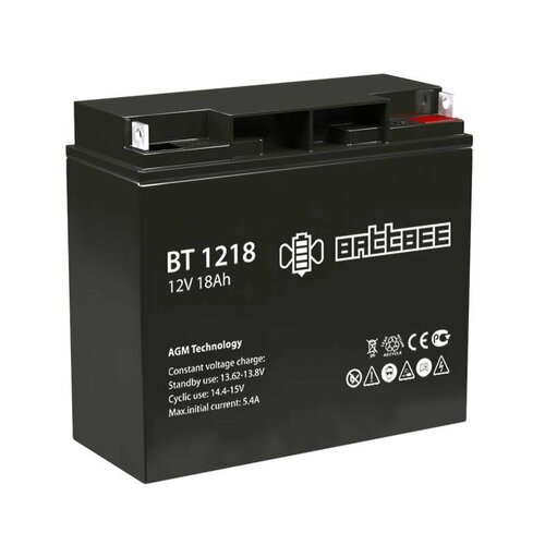 Аккумулятор ОПС 12В 18А. ч Battbee Delta BT 1218 аккумулятор battbee bt 1240 12в 40ач 12v 40ah вывод болт гайка 6 5