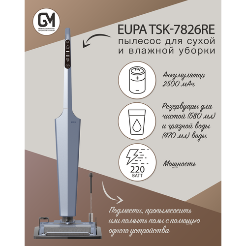 Вертикальный пылесос для влажной и сухой уборки EUPA NEW Blue 2999000₽