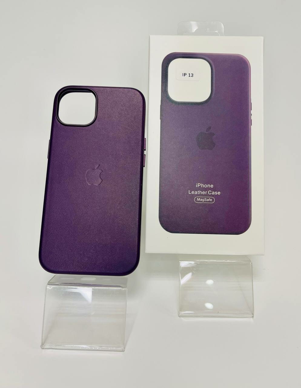 Кожаный чехол Leather Case для iPhone 13 с MagSafe, Purple