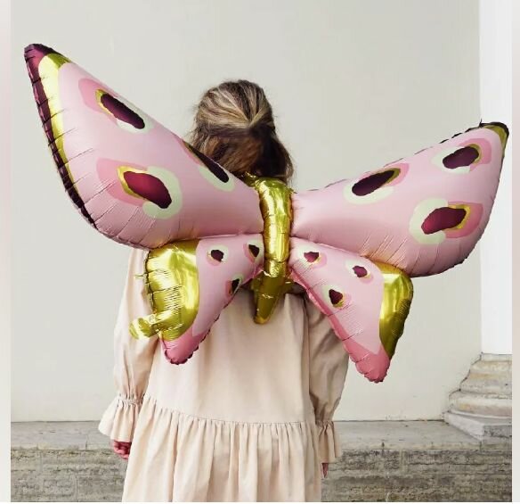 Воздушный шар 125см крылья бабочки, для девочки розовые " Бабочка"