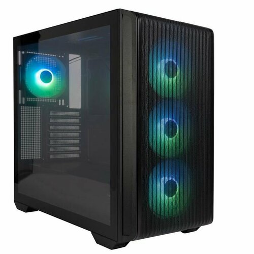 Корпус ATX Eurocase A301 4ARGB черный без БП закаленное стекло USB 3.0, Type-C