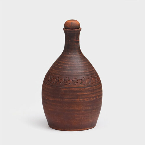 Красная глина Штоф «Келин», гончарный, декор, красная глина, 2 л, микс