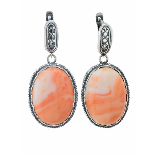 Серьги ФАБРИКА украшений Винтаж Дуо, коралл синтетический