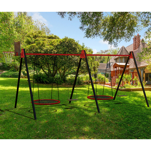 Уличные качели Sv Sport Maxi х 2 УК308К (Ширина рамы 5.4м / Качели-гнездо 1.0м / Подвесы для качелей на подшипниках 4 комп.)