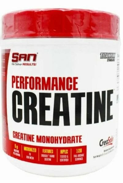 Креатин моногидрат порошок San Performance Creatine 300 гр без вкуса, спортивное питание для набора мышечной массы