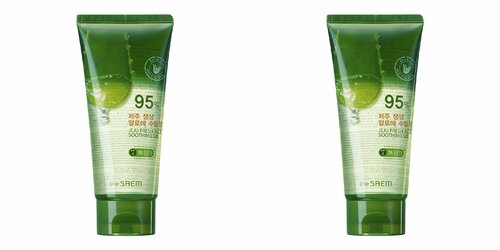 The Saem Aloe Гель для лица с алоэ универсальный увлажняющий Jeju Fresh Aloe Soothing 99, 300мл, 2шт