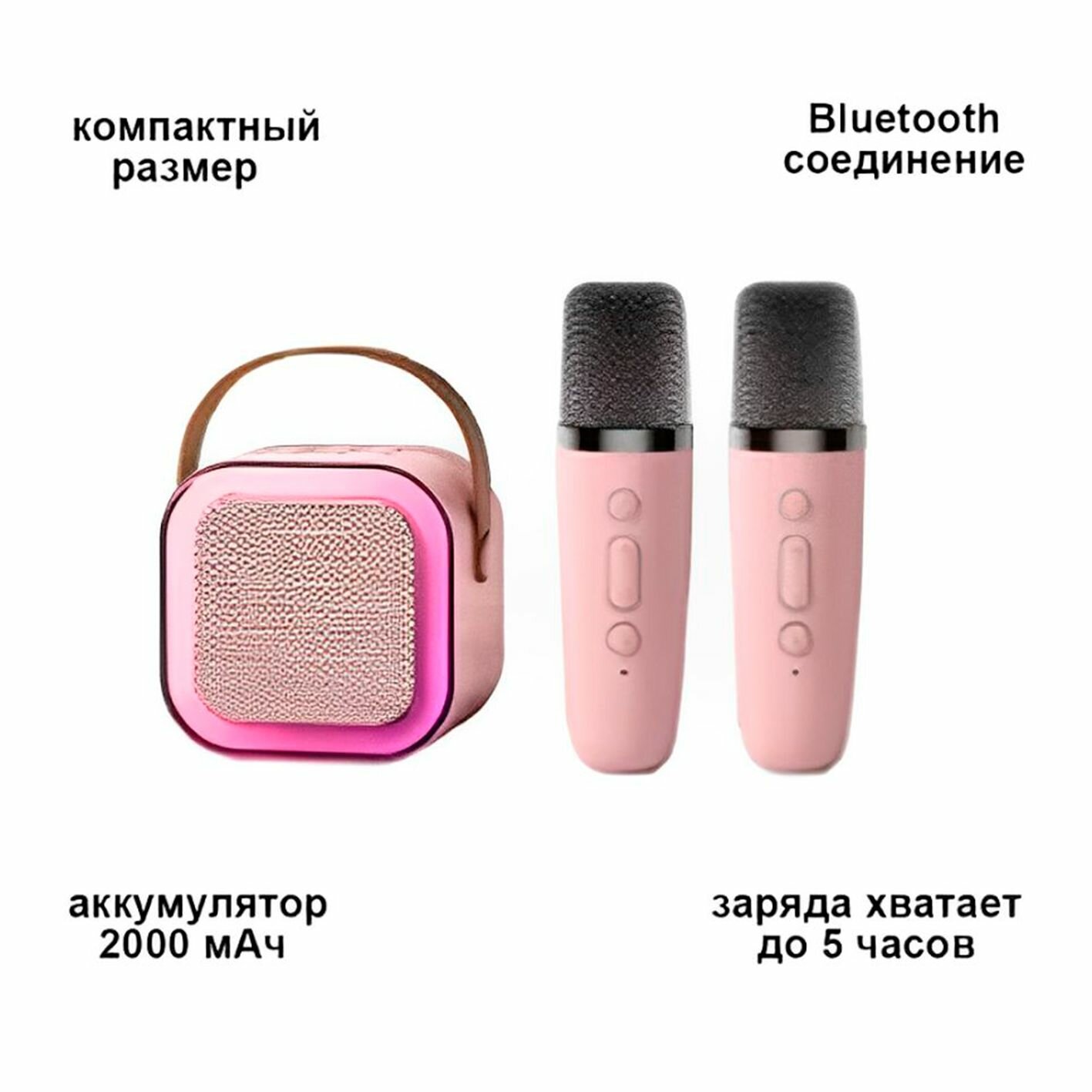 Портативная Bluetooth колонка с 2 микрофонами