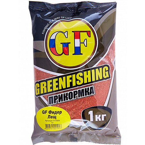 Прикормка Greenfishing GF 1кг фидер ЛЕЩ, кориандр, красный
