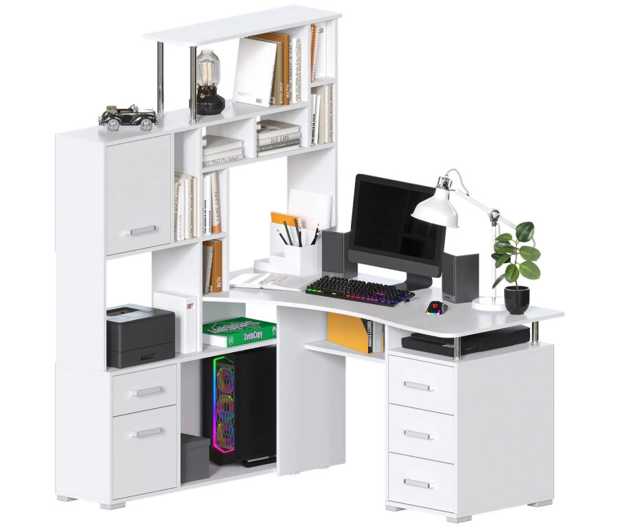 фото Компьютерный стол Woodville Джаз-15 левый венге / дуб молочный