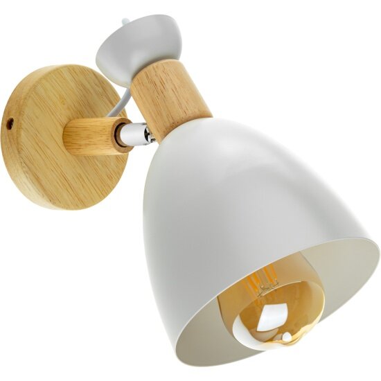 фото Настенный светильник Ritter VOLANTE, 1хЕ27, 2 кв. м, цвет белый/дерево 52593 6