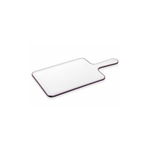 Доска разделочная EmHouse с ручкой система противоскольжения 40 х 21 см с канавкой белая 1386₽