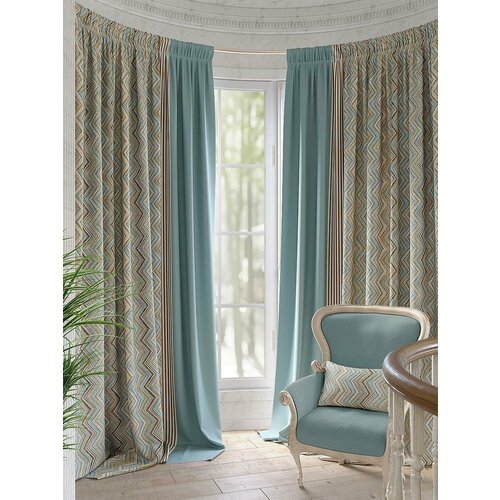 Комплекты штор AT HOME Аселин высота 280 см, ширина 220 см, крепление - шторная лента, Бежевый