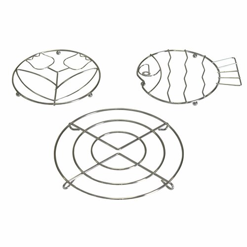 Подставка AXENTIA под горячее диам 17 см из хромированной стали 3 дизайна 399₽