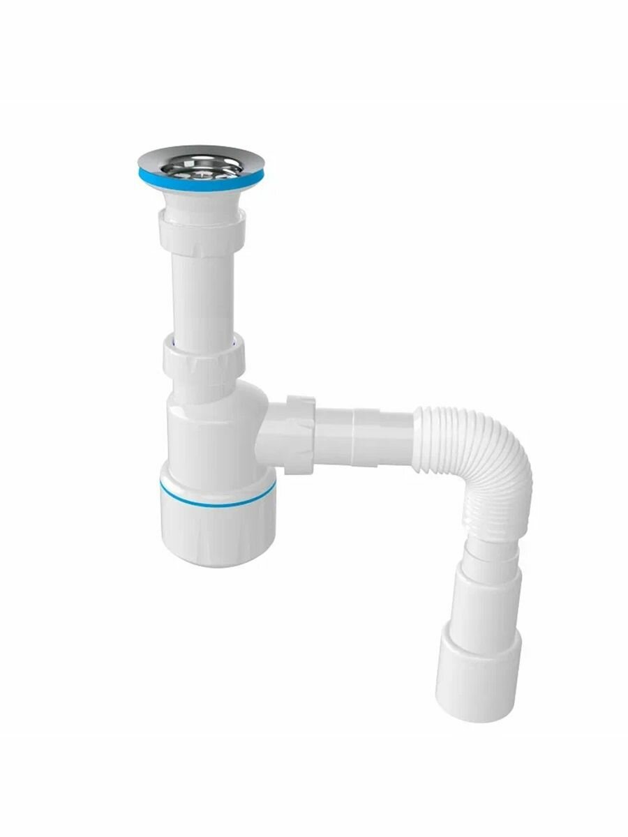 фото Сифон для раковины бутылочный BathMaster BM0101SP