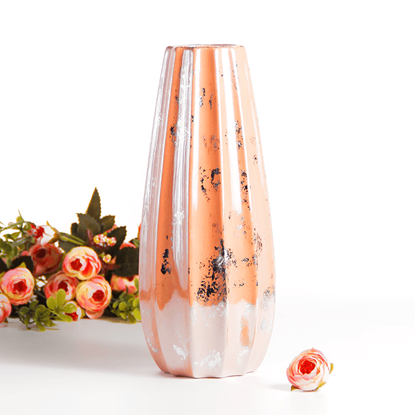 фото Ваза Перис 26 см розовая перламутровая с серебром