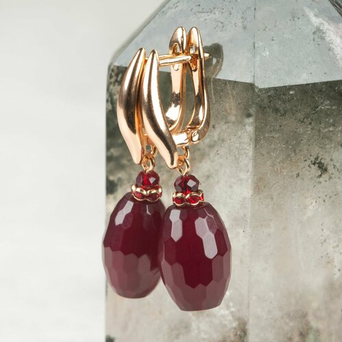Серьги Diana Savitskaya, агат, бордовый