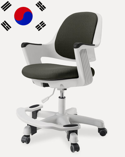 Изображение товара Детское кресло для школьника ROBO (слайдер сиденья, подножка, ткань, серый)