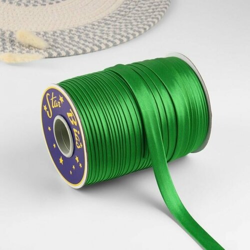 Косая бейка атласная 15 мм 132 1 м цвет зелёный 9058 833₽