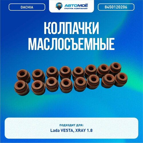 8450120206 Колпачки маслосъемные DACHIA (комплект 16шт) для Lada Vesta, XRAY дв. 21179 1.8 / Колпачки маслосъемные Лада Веста, ИксРей