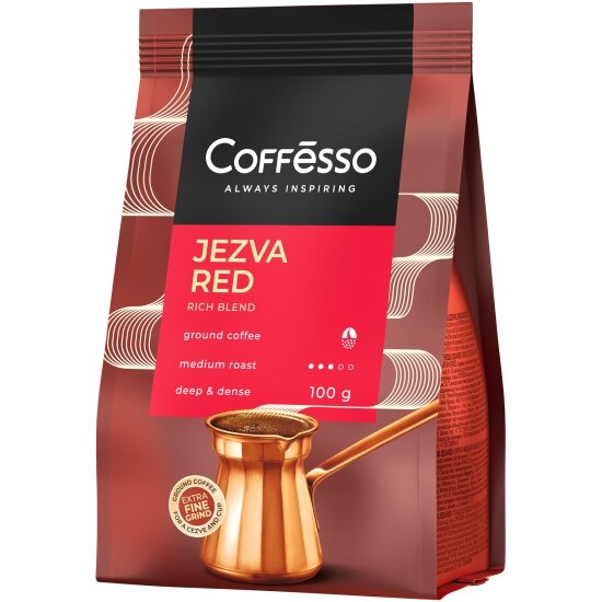 Кофе молотый Coffesso (Коффессо) для турки "JEZVA RED" молотый 100г