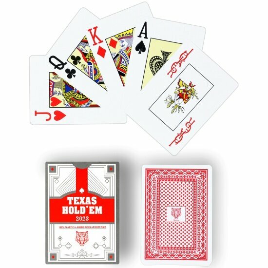 Карты игральные пластиковые Sima Land Texas Hold`em, 30 мкм, 8.8 х 6.3 см, красная рубашка