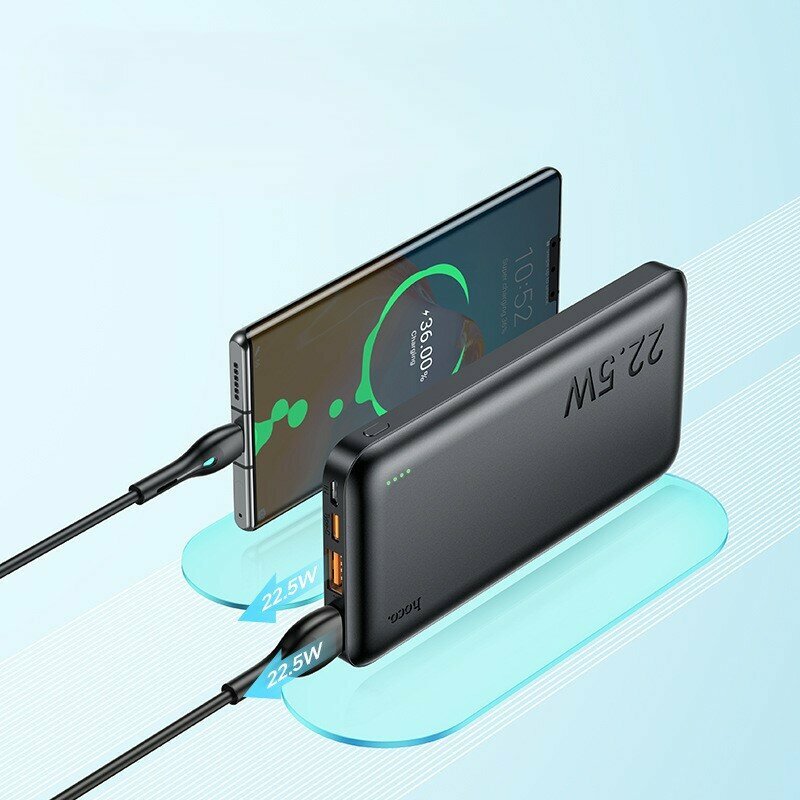 Внешний аккумулятор Носо J101 10000 mAh/ 22.5 W / Ультра тонкий/ Быстрая зарядка/ Черный