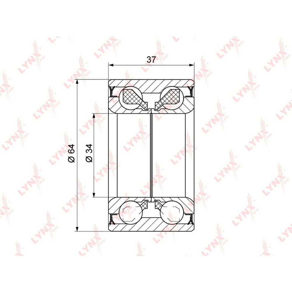 Подшипник ступицы передний lynxauto wb-1241