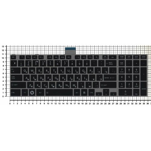 Клавиатура для ноутбука Toshiba L850 черная c серебристой рамкой клавиатура для ноутбука toshiba b0068608123000058 черная c серебристой рамкой