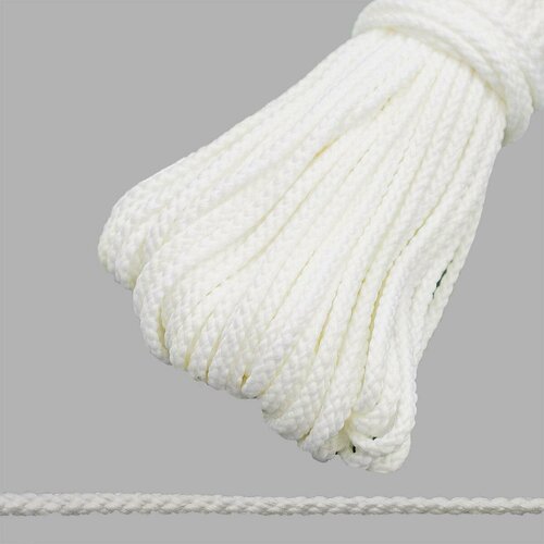 Шнур Нудольская фабрика Вязаный, отделочный, 4 мм, 30 м, белый, С831