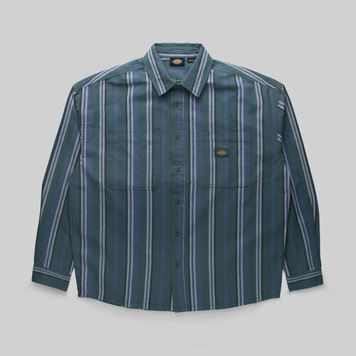 Рубашка Dickies, Glade Spring Shirt, размер M, зеленый 2021 spring contrast pattern shirt male casual shirt japanese new original lapel cardigan ethnic style stitching stitching shirt