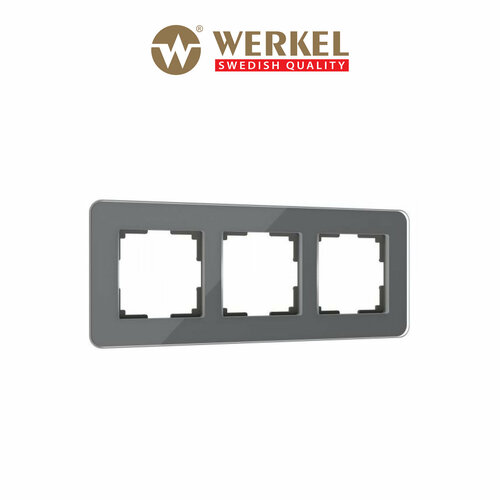 Рамка из стекла на 3 поста Werkel Elite W0032440 графит
