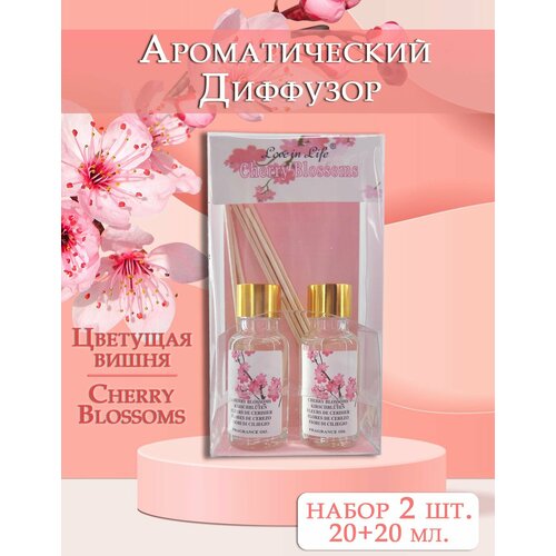 Диффузор ароматический для дома набор 2 шт Ароматизатор для дома с палочками Цветущая Вишня Cherry Blossoms 2020 мл AM-38 310₽