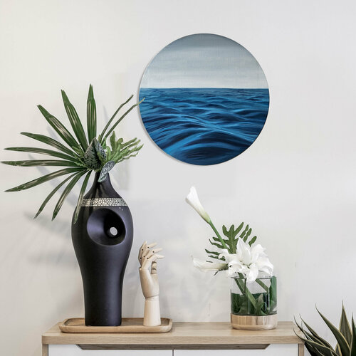 Интерьерная картина на стену круглой формы. Живопись маслом: Вдали от берега