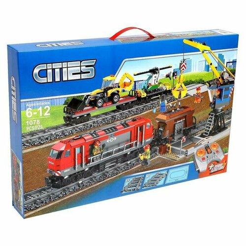 Конструктор радиоуправляемый Железная дорога ездит по рельсам 1078 деталей 6435₽