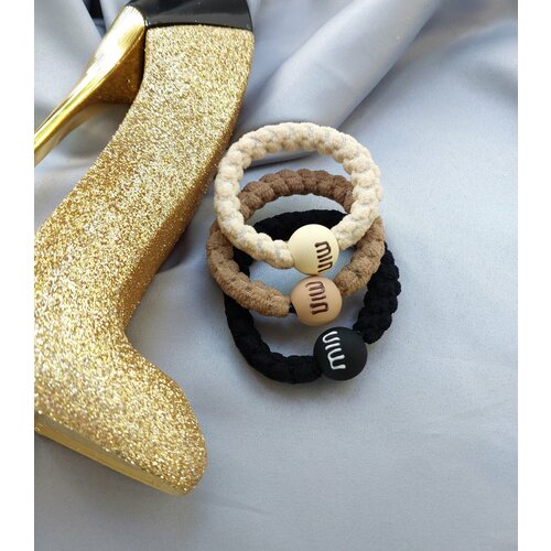 Резинки для волос с декором разноцветные 3 шт 365₽