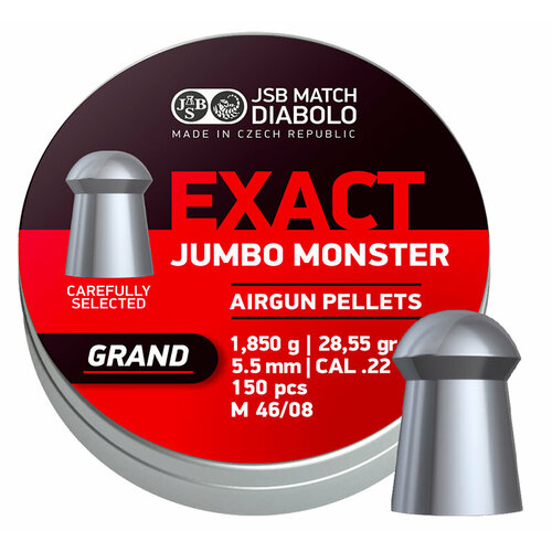 Пули JSB Exact Jumbo Monster Grand 5,52 мм, 1,850 грамм, 150 штук