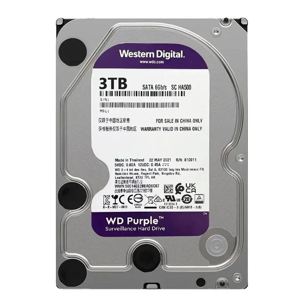 Жесткий диск Western Digital WD Purple 3 ТБ WD30EJRX