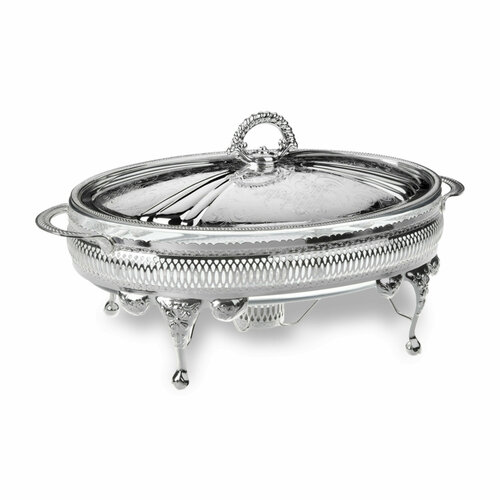 Мармит овальный с крышкой и с подогревом 33 х 22 см нержавеющая сталь стекло серебро QA-06292 18890₽