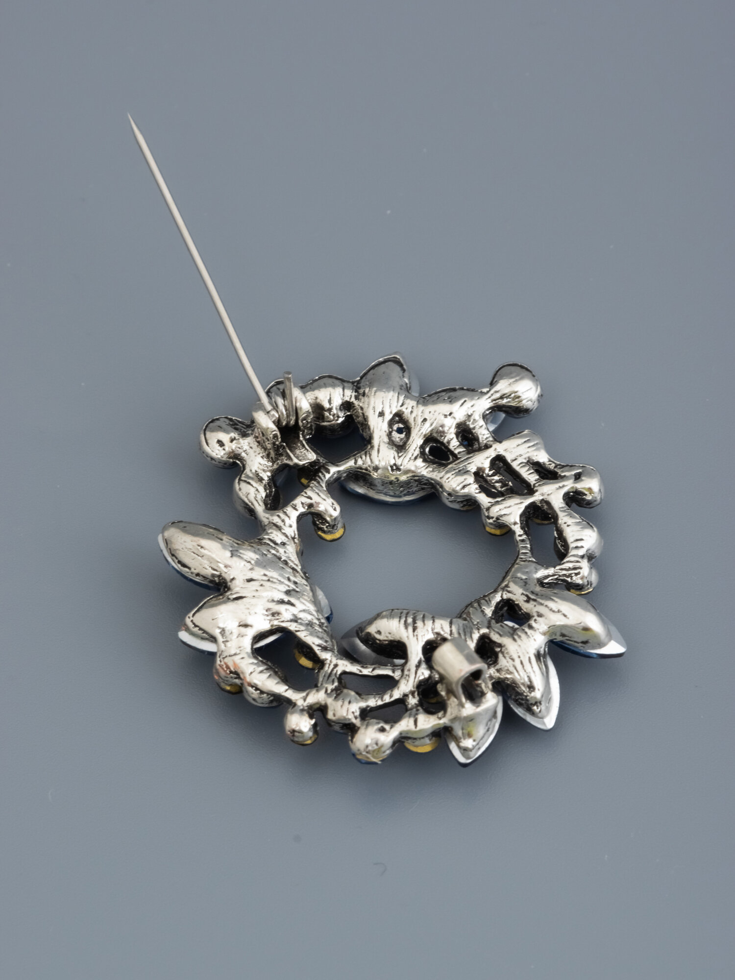 Брошь ЖемАрт, кристалл, синий — фото 1