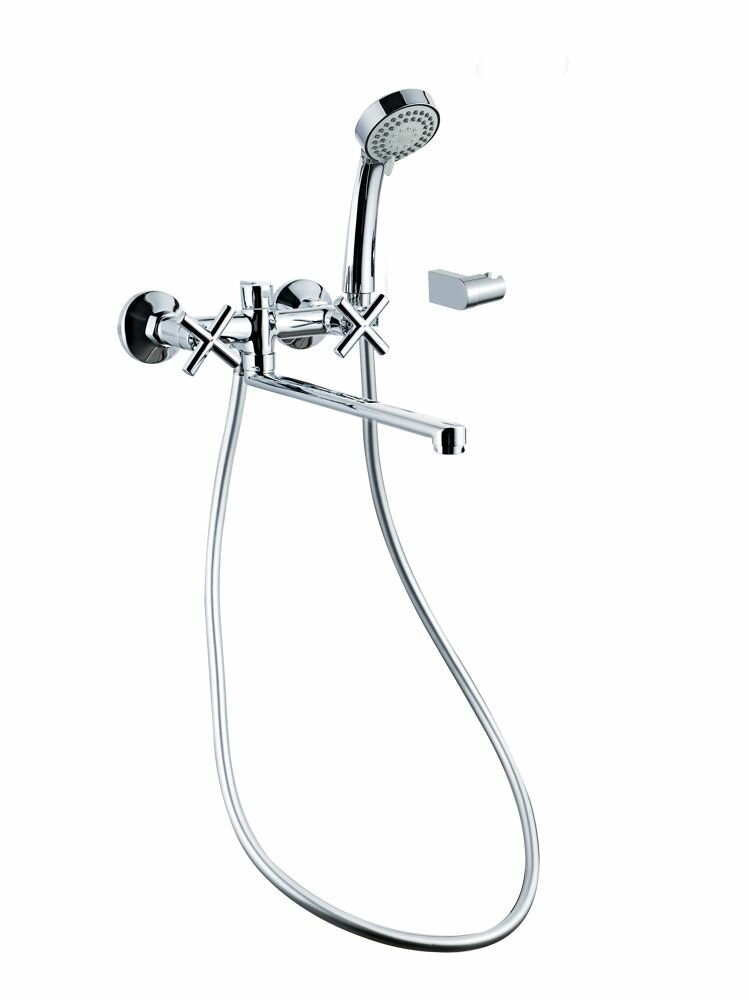 фото Смеситель для ванны Sensea Nosu двухвентильный с лейкой и шлангом цвет хром