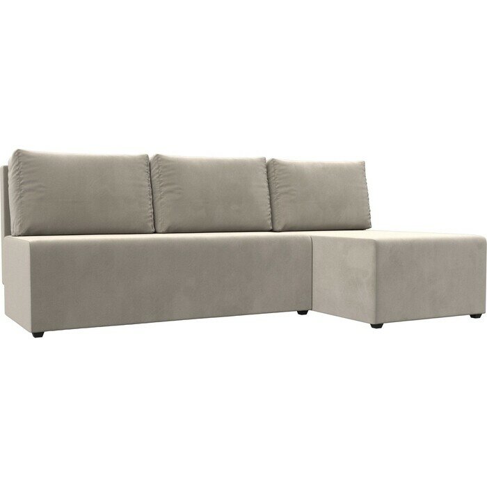 фото Угловой диван АртМебель Поло микровельвет бежевый правый угол