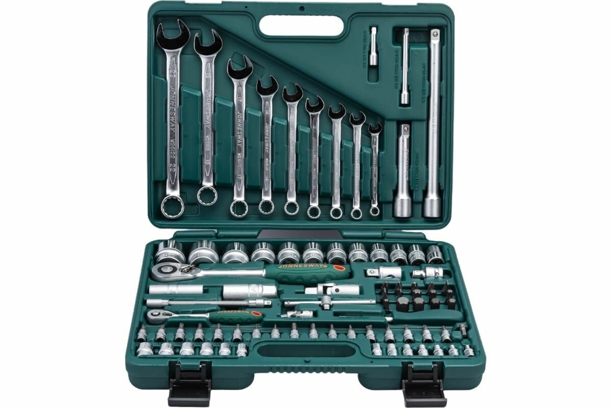 Jonnesway S04H52482S Набор инструмента универсальный 1/4", 1/2"DR, 82 предмета
