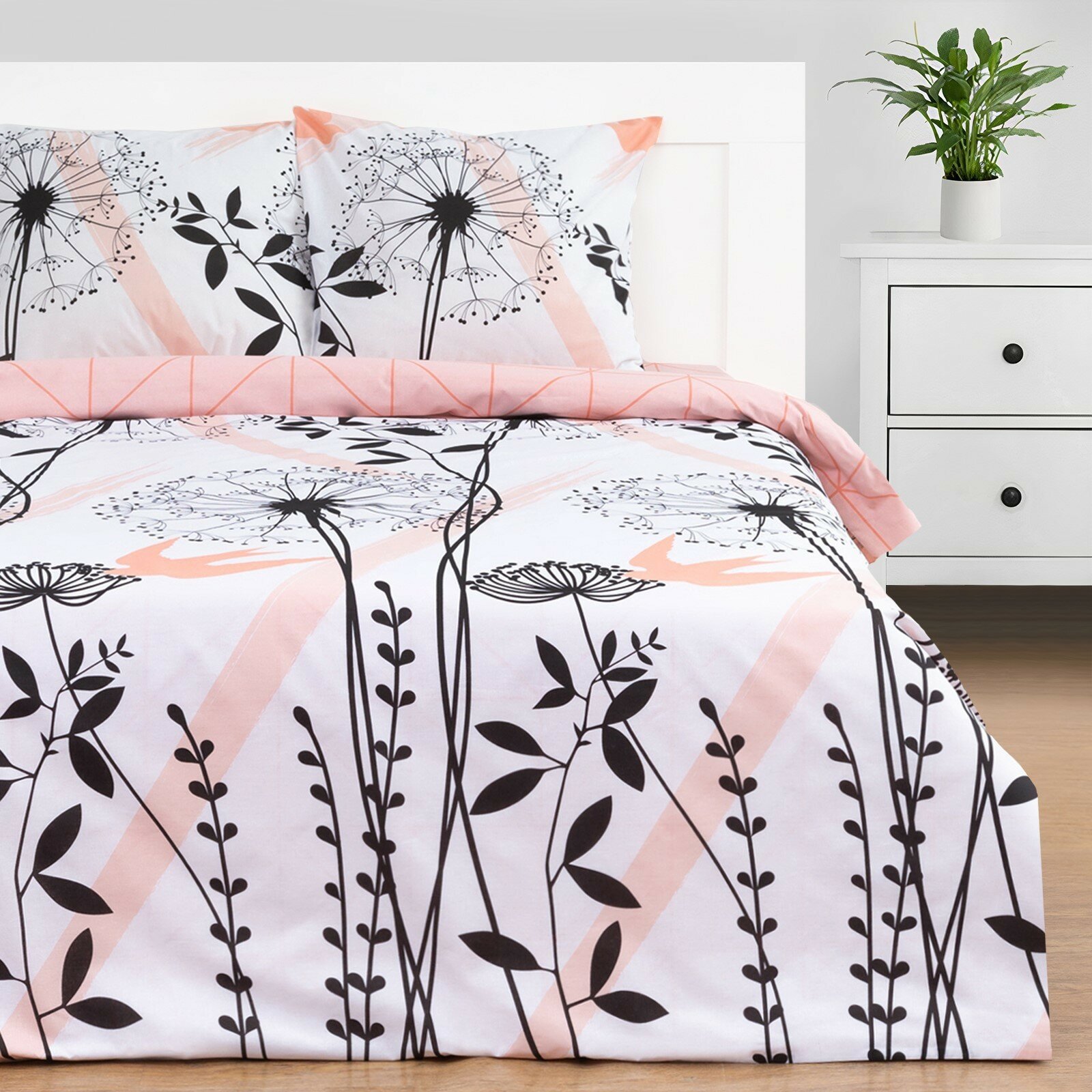 Постельное белье Этель 2 спальное (двуспальное постельное) «Одуванчик» (вид 2) 175*215 см 200*220 см70*70 см -2 шт